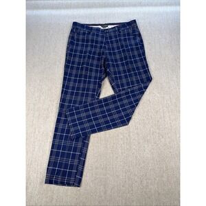 TR Premium Pants Mens 32x32 Blue/White Plaid‎ Straight Leg Golf Preppy